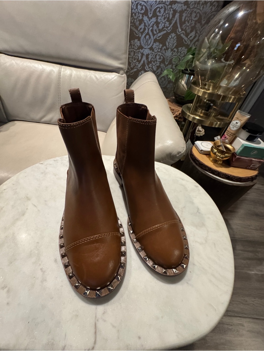 SCHUTZ TANNER LEATHER BOOTIE